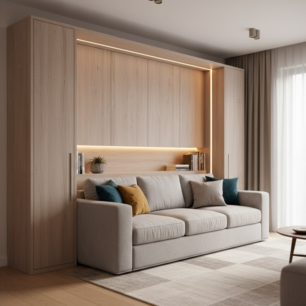 A Murphy Bed That Turns Into a Sofa