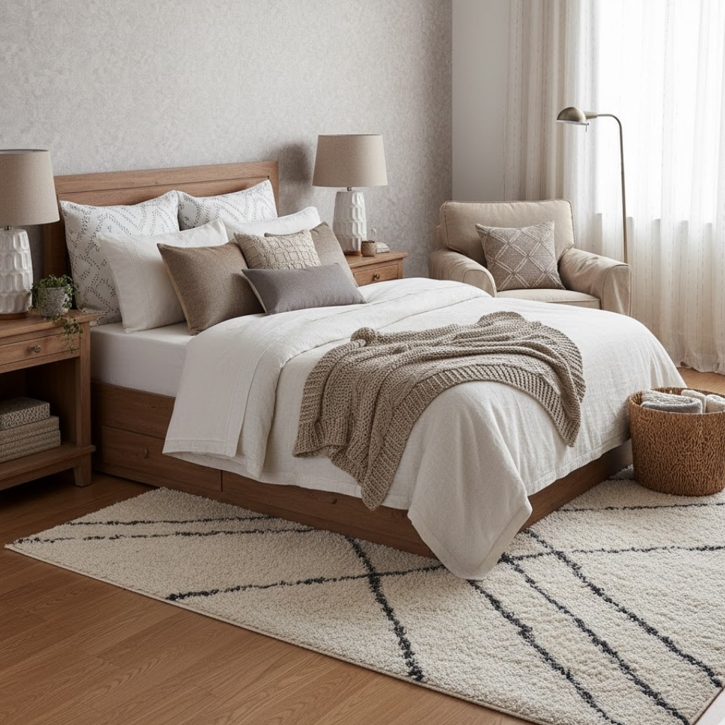 Eclectic Bedroom in Neutral Tones