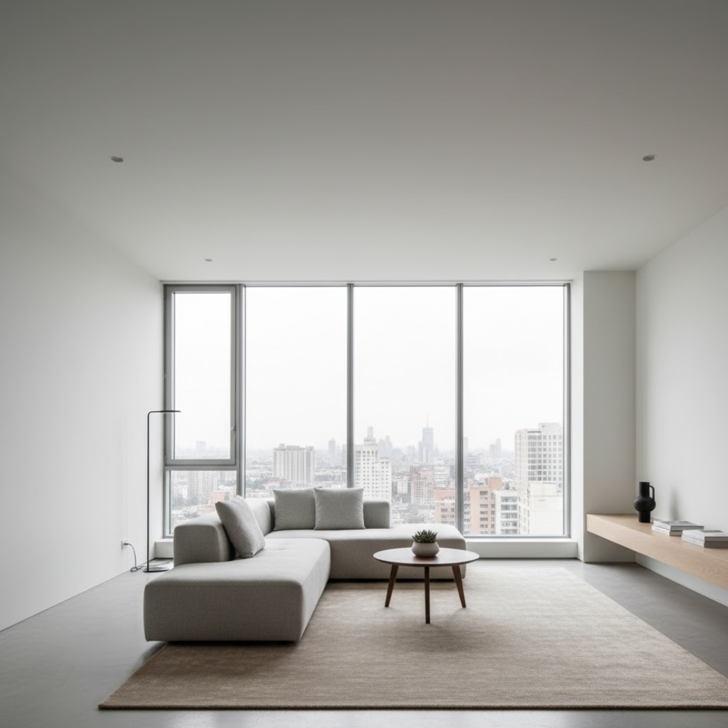 A Minimal And Spacious Living Room